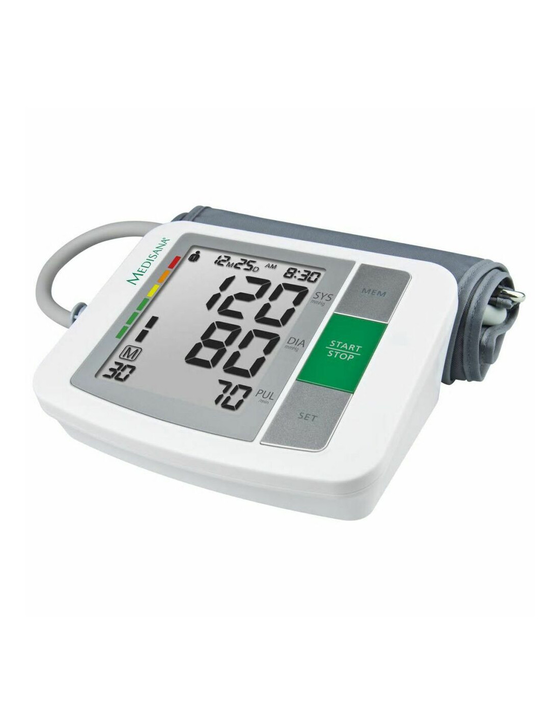 Medisana BU 530 connect tensiómetro inalámbrico para la parte superior del  brazo, pantalla de arritmia, escala de colores de semáforo de la OMS, para  una medición precisa de la presión arterial y